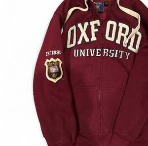 Oxford University Maroon Unisex Zip Up Hoodie